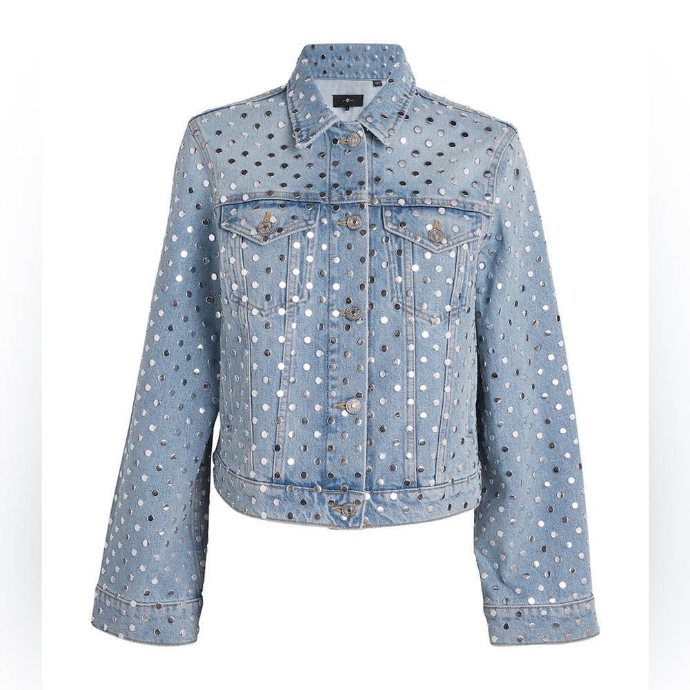 7 FOR ALL MANKIND Denim Studded Trucker Jacket size small $698 NWT
